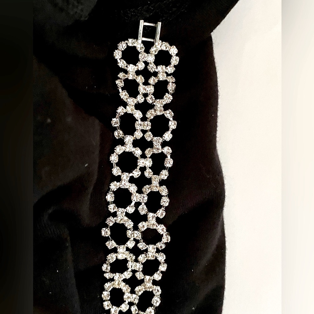 Crystal and sterling silver bracelet - David’s Bridal